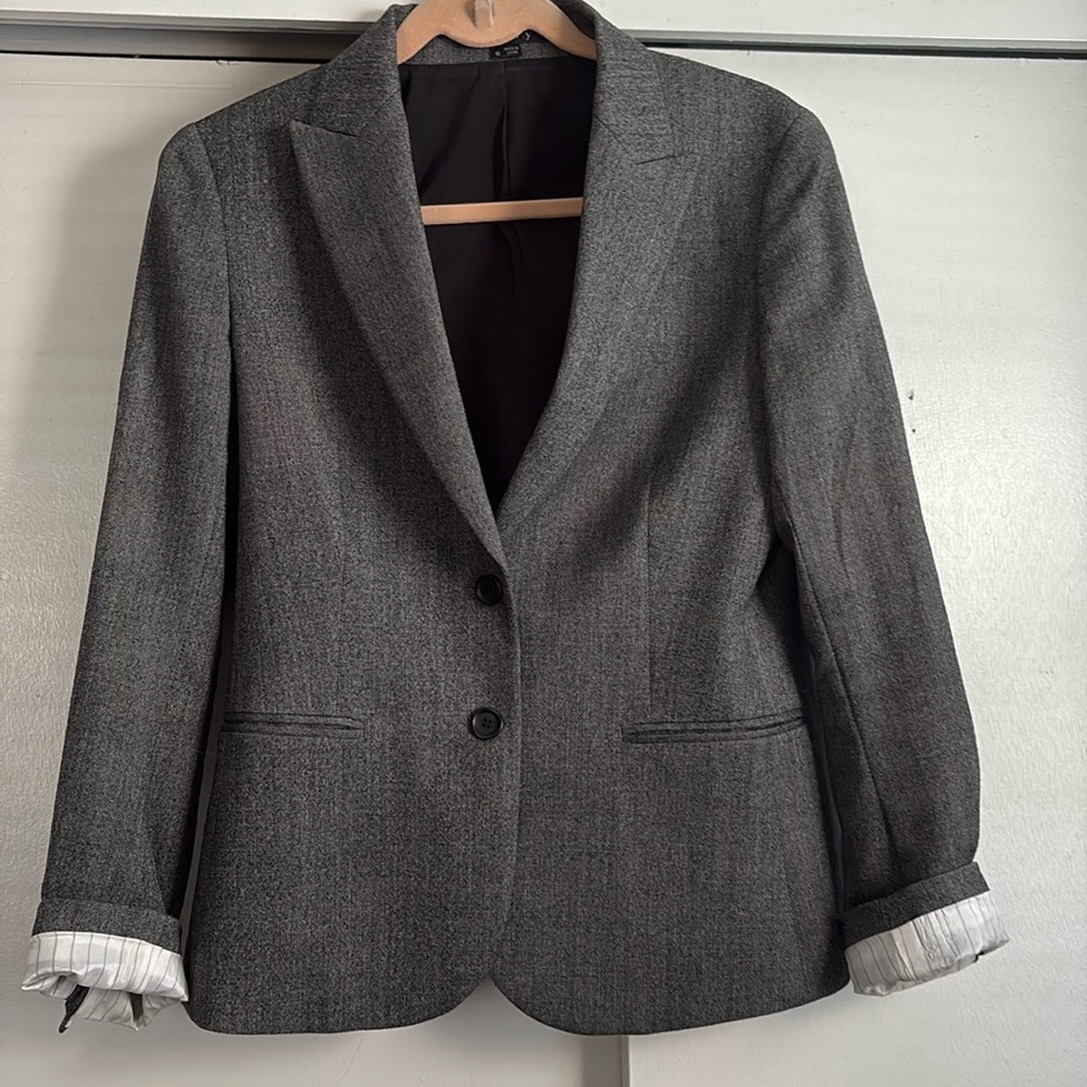 Theory Nichelle Wool Blazer Grey Sz 10
